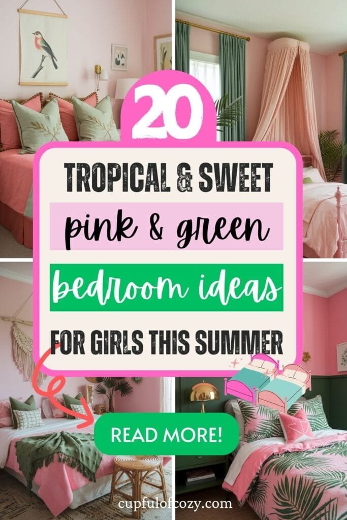 Pink and Green Bedroom for Summer (2)
