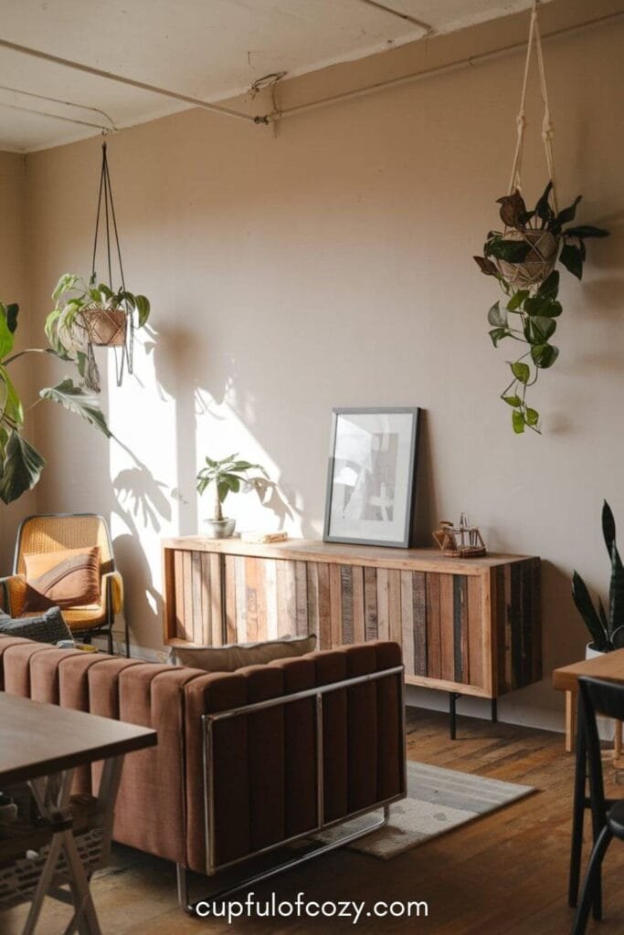 Reclaimed Wood Console Living Room