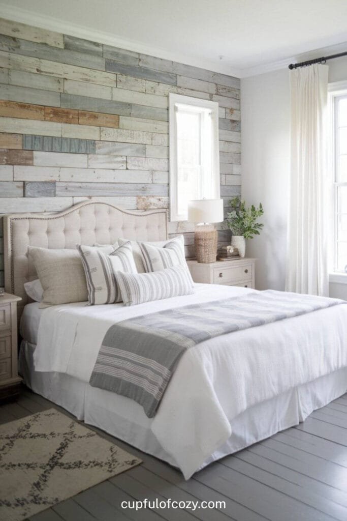 Reclaimed Wood Headboard for Rustic Warmth