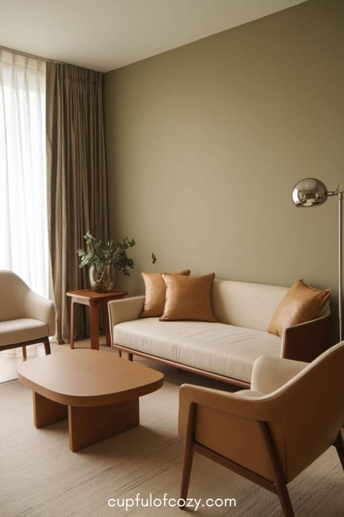 Sage Green Wall Accent Living Room