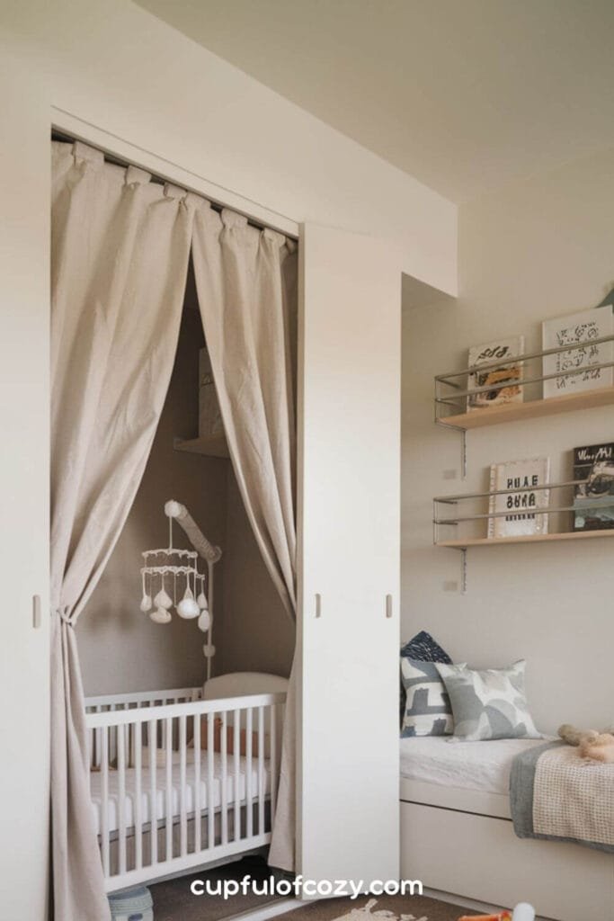 Shared Closet Toddler and Baby Bedroom