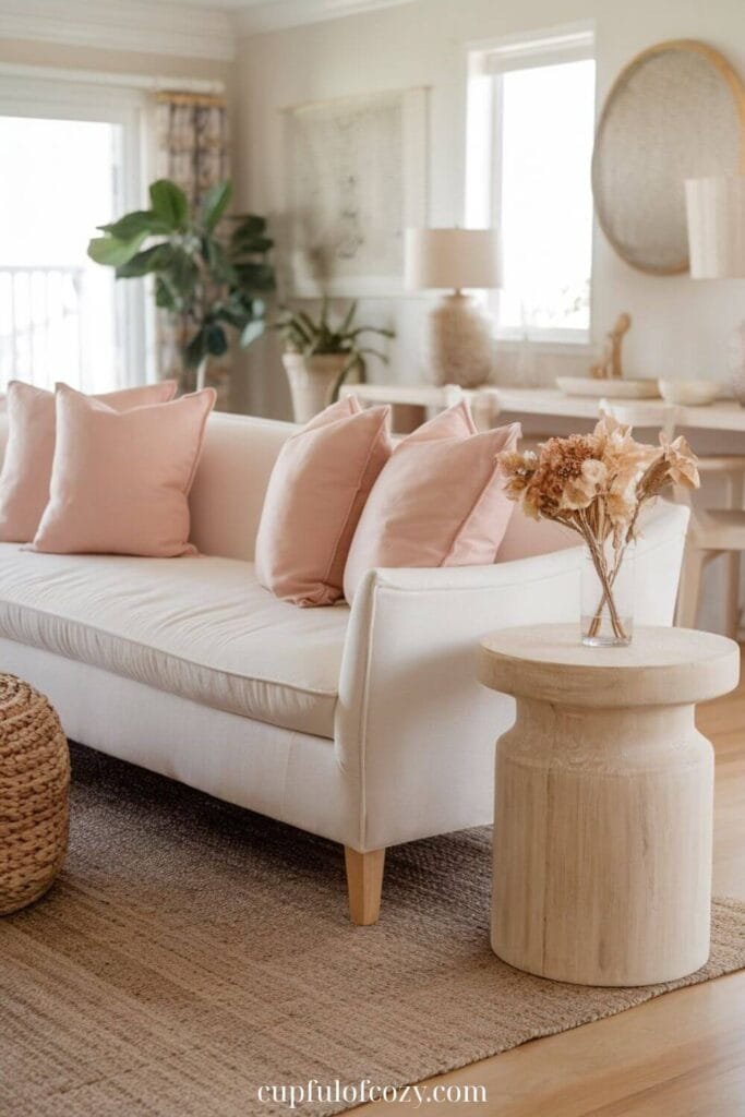 Soft Pink Pillow Living Room