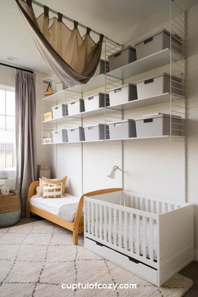 Stacked Storage with Beds Below