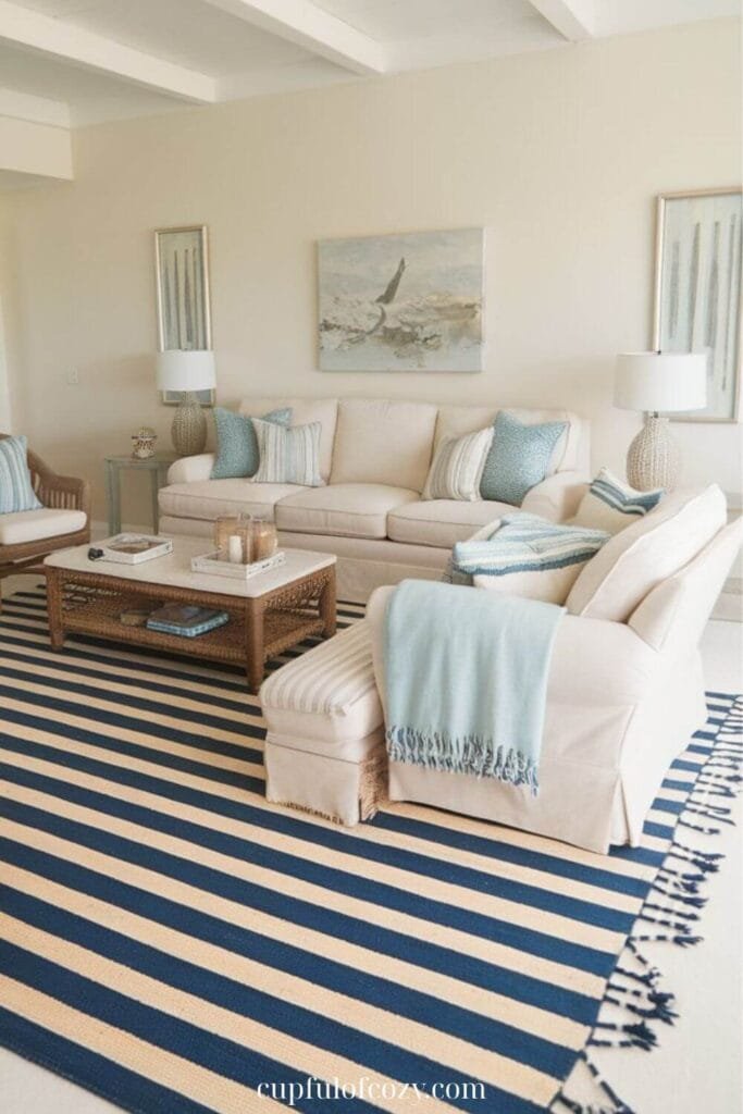 Striped Rug Coastal Living Room (2)