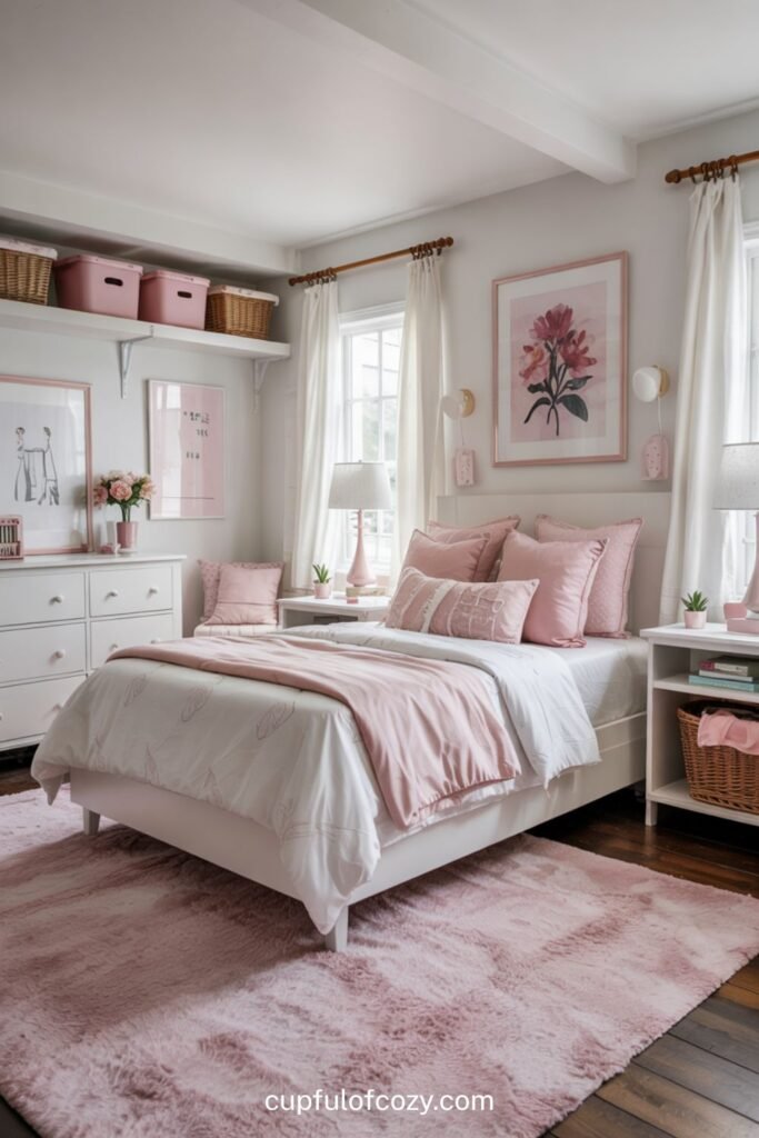 Sweet Pink and White Storage Solutions