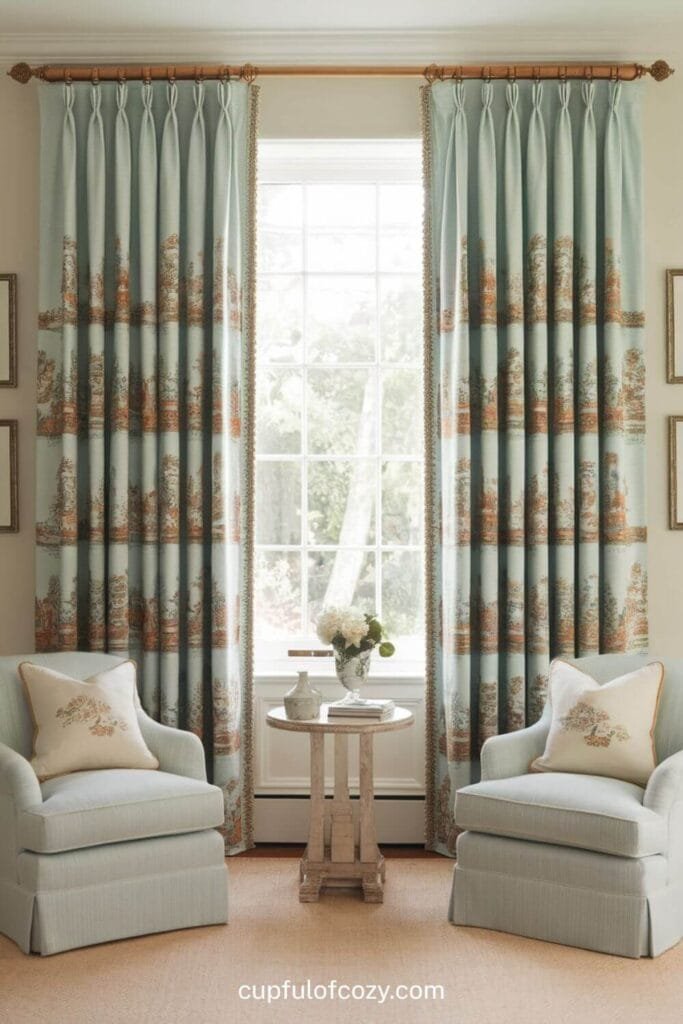 Toile Curtains for Classic Elegance