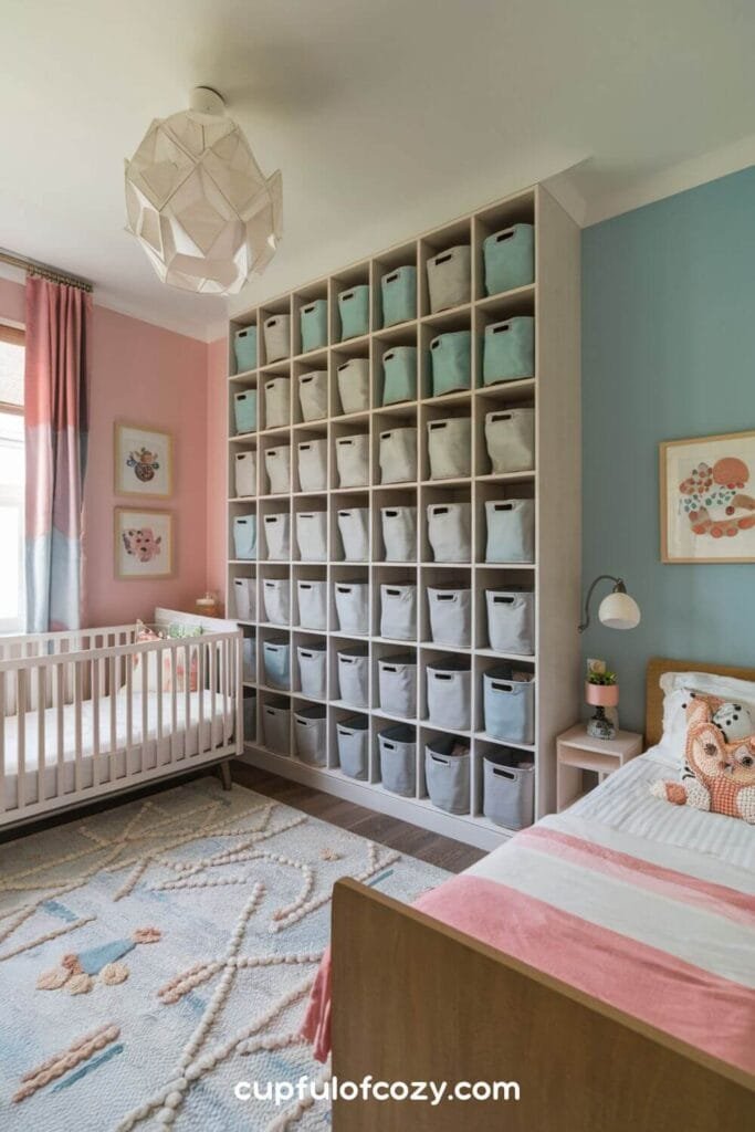 Vertical Storage Wall with Beds