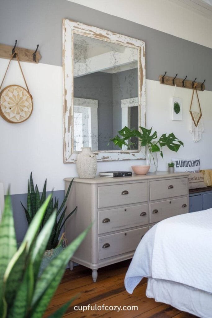 Vintage Mirror for a Light-Filled Space