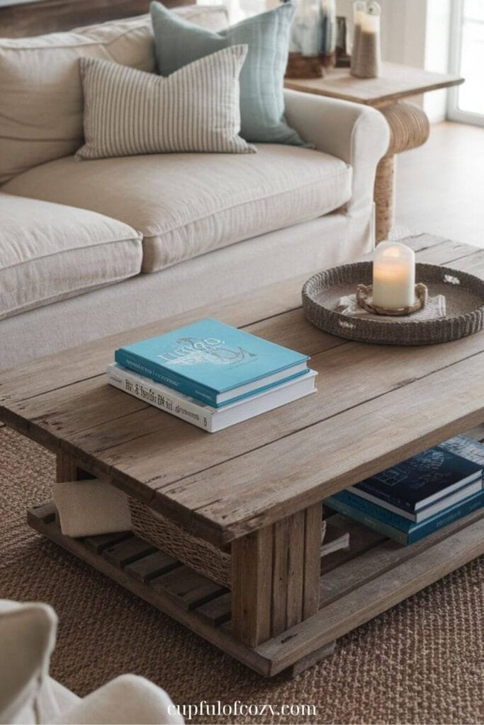 Weathered Wood Coffee Table Living Room