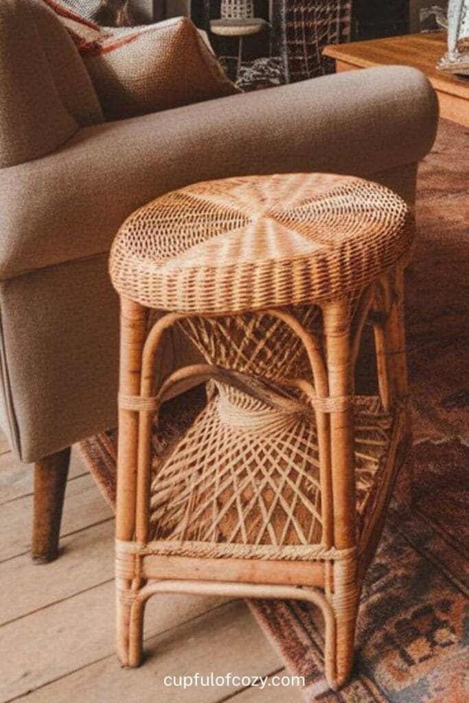 Wicker Stool for Versatile Seating