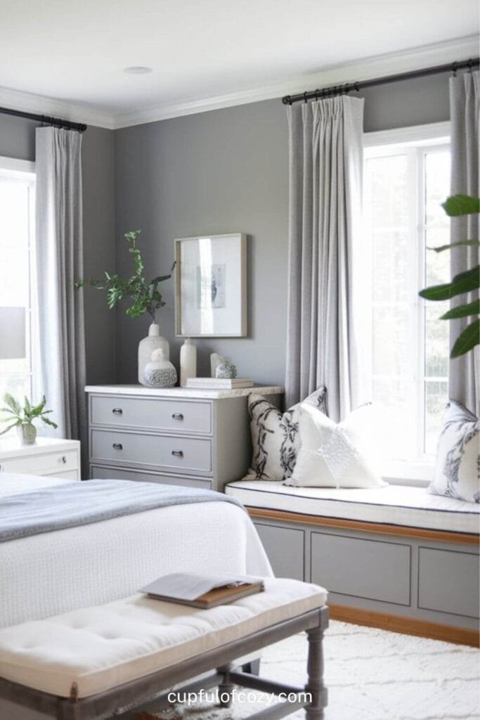 Wooden Bench for a Cozy Window Nook