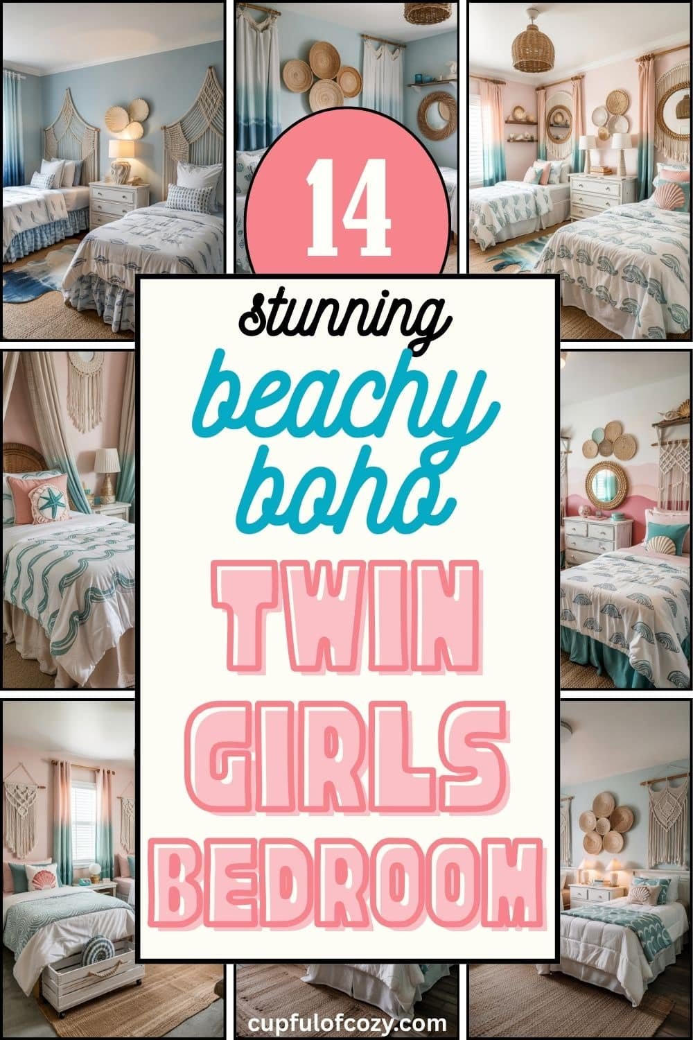 14 Budget-friendly Beachy Boho Twin Girls Bedroom Ideas for Coastal Charm & Relaxed Vibes