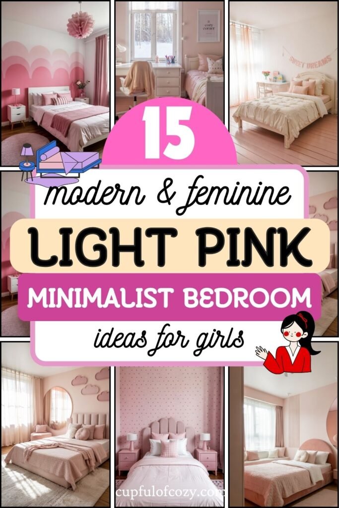 light pink minimalist bedrooms for girls (3)