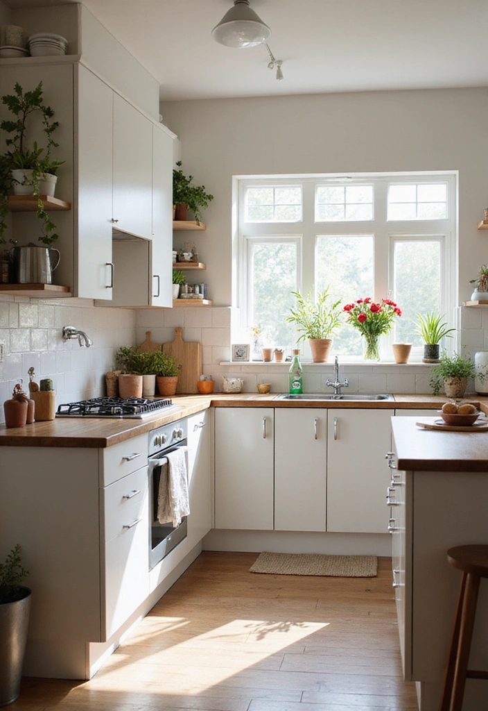 20 Charming Small Coastal Cottage Kitchens to Spark Your Decor Dreams! - 15. Fresh Floral Arrangements