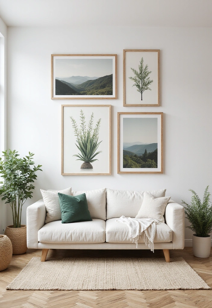 17 Eclectic Gallery Wall Styles for Your Living Room That Will Show Off Your Personality! - 9. Nature-Inspired