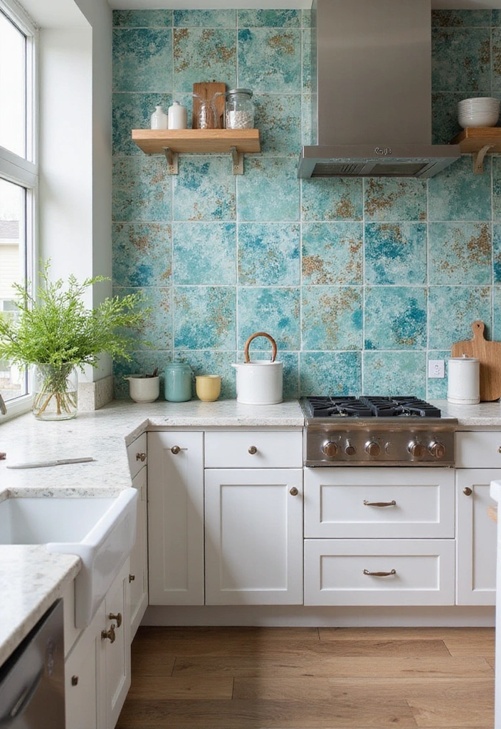 20 Budget-Friendly Coastal Hamptons Style Kitchen Ideas That Look Expensive! - 5. Coastal-Inspired Backsplash
