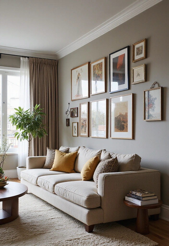 17 Eclectic Gallery Wall Styles for Your Living Room That Will Show Off Your Personality! - 12. Statement Pieces