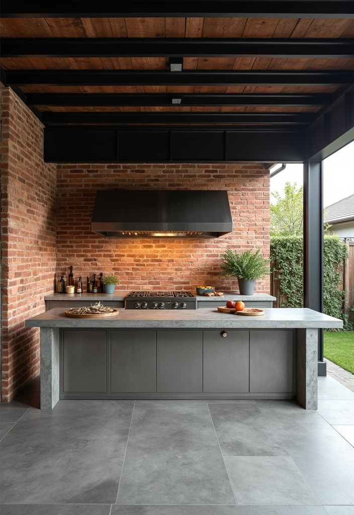 21 Jaw-Dropping Backyard Outdoor Kitchen Designs to Elevate Your Summer BBQs! - 5. Industrial Edge