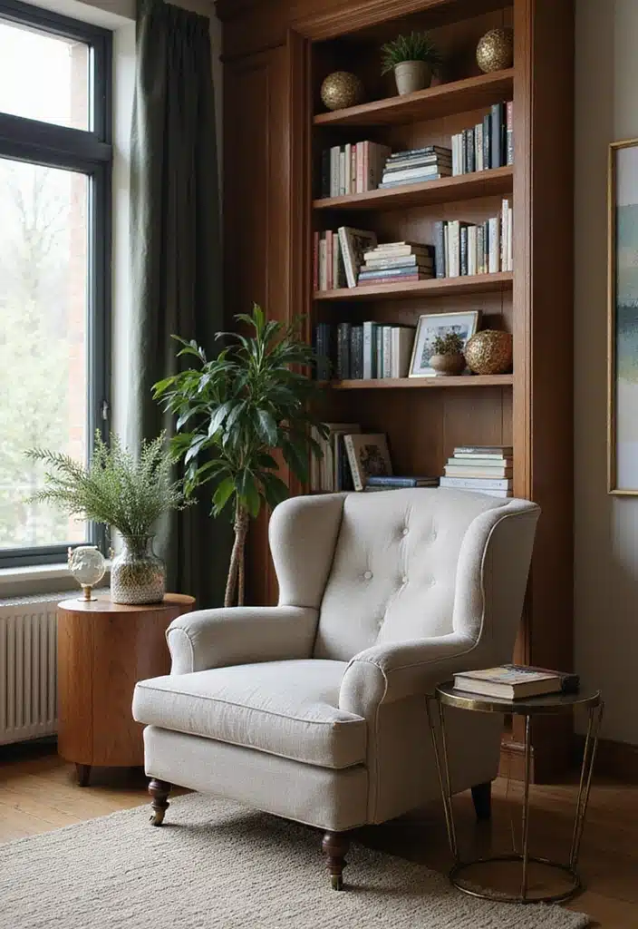 15 Old Money Living Room Ideas That Feel Timeless, Elegant, and Understated - 11. A Cozy Reading Nook