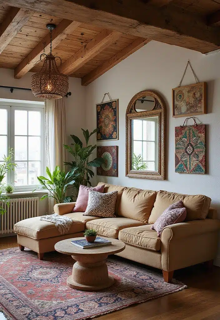 20 Boho Modern Living Room Inspirations That Add Warmth to Your Home! - 7. Artistic Wall Decor