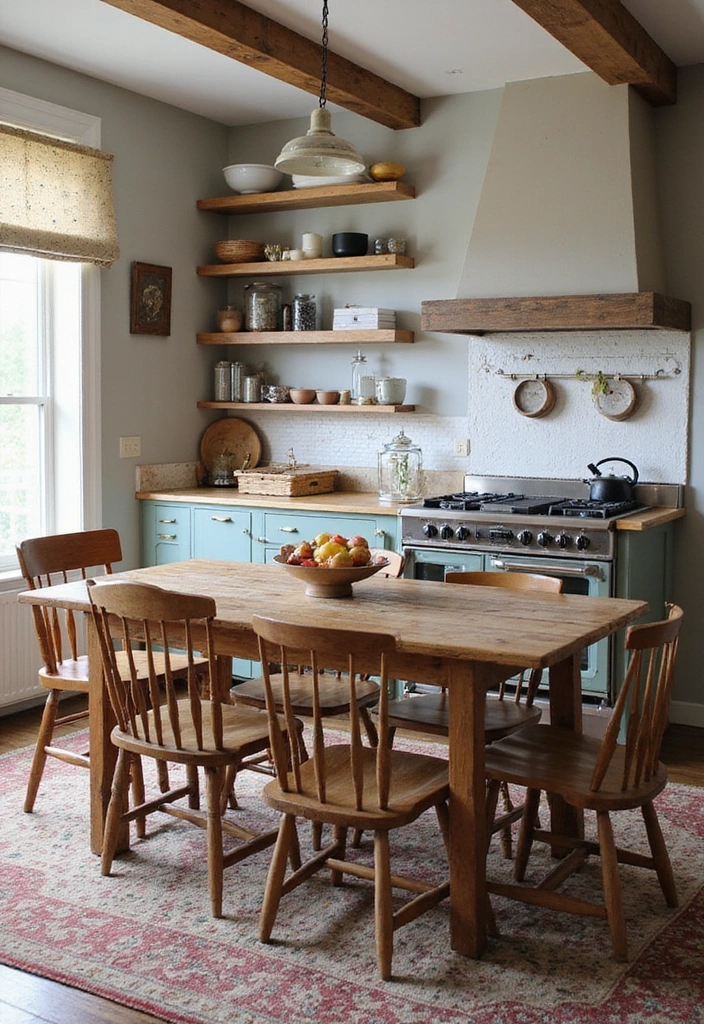 Step By Step: How to Create a Moody Vintage Kitchen That Tells a Story - 9. Curate an Inviting Dining Area