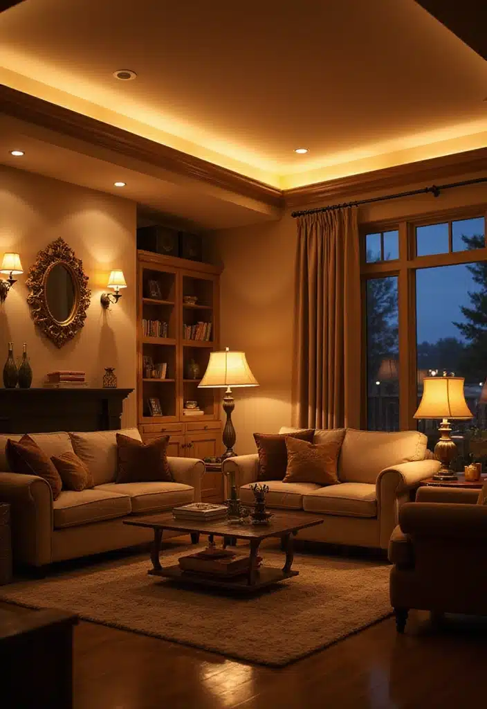 15 Old Money Living Room Ideas That Feel Timeless, Elegant, and Understated - 8. Layered Lighting
