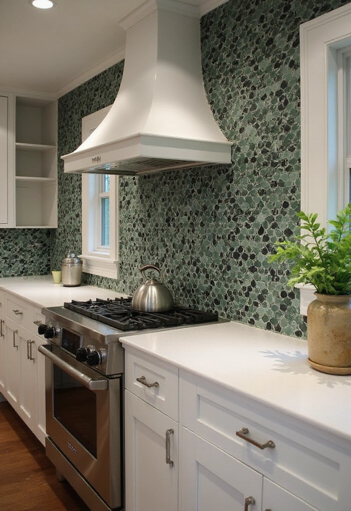 20 Unique Sage Green and Black Kitchen Ideas That Will Make You Fall in Love with Cooking Again! - 5. Sage Green and Black Tile Backsplash