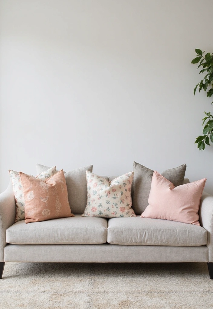 19 Affordable Girly Living Room Decor Ideas That Look Expensive! (#6 Will Shock You!) - 19. Chic Throw Pillows