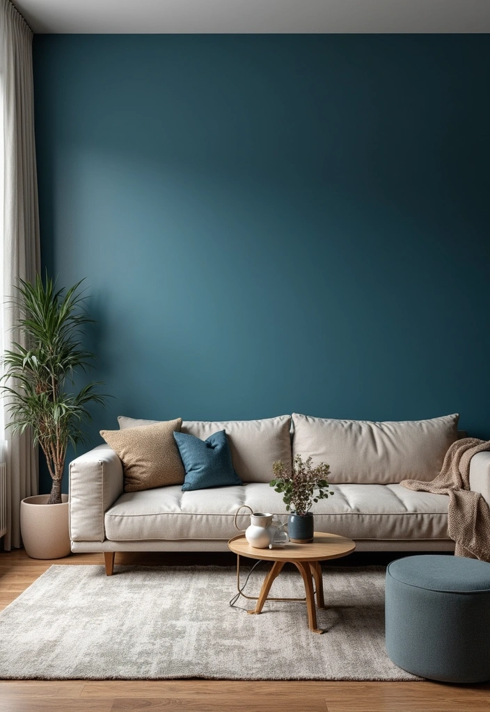 18 Cozy and Chic Modern Mediterranean Living Room Designs That Will Inspire You! - 9. Bold Accent Walls