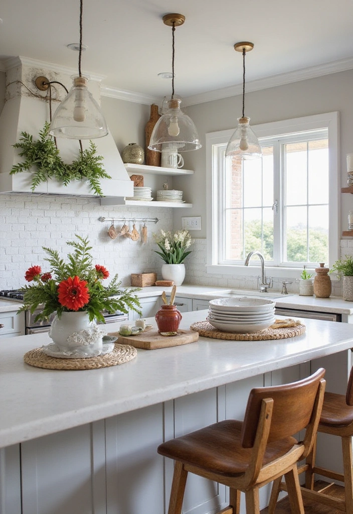 20 Stunning Small Beach House Kitchen Coastal Style Ideas You Can't Miss! - 17. Seasonal Decor