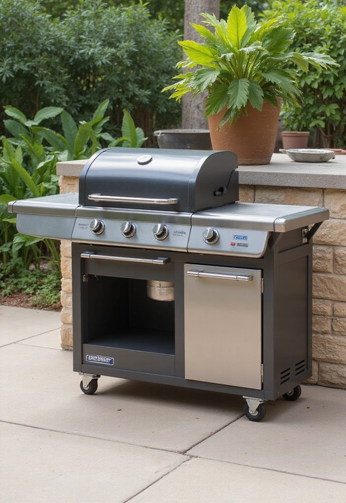 20 Creative and Cheap Outdoor Kitchen Ideas That Will Impress Your Guests! - 20. Grill Cart Combo