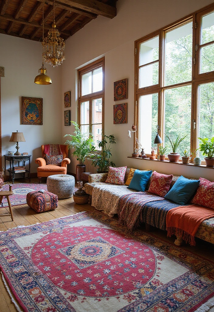 20 Boho Modern Living Room Inspirations That Add Warmth to Your Home! - 20. Playful Patterns