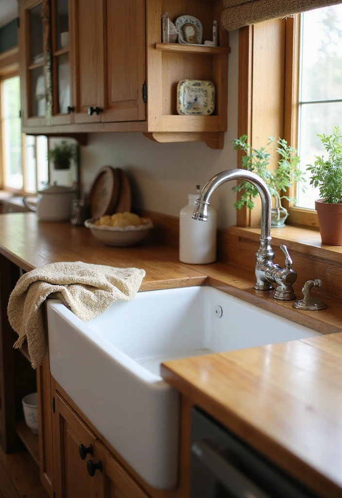 15 Timeless Kitchen Ideas That Blend Vintage Charm with Modern Elegance (Must-See #8!) - 2. Farmhouse Sinks for a Cozy Touch
