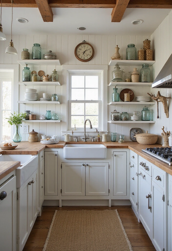 20 Stunning Small Beach House Kitchen Coastal Style Ideas You Can't Miss! - 10. Vintage Finds and Upcycled Decor