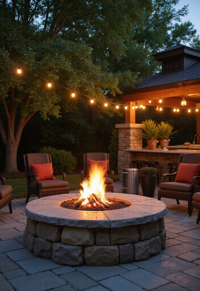 20 Creative and Cheap Outdoor Kitchen Ideas That Will Impress Your Guests! - 4. Stone Fire Pit Cooking
