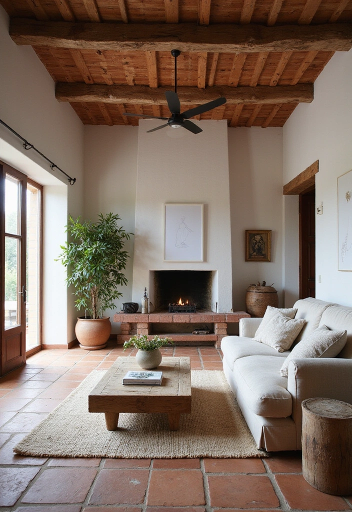 18 Cozy and Chic Modern Mediterranean Living Room Designs That Will Inspire You! - 2. Rustic Charm with Contemporary Touch