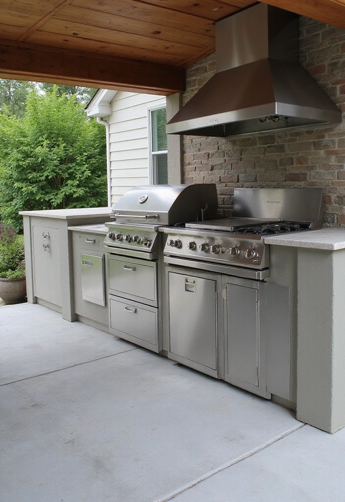 21 Jaw-Dropping Backyard Outdoor Kitchen Designs to Elevate Your Summer BBQs! - 2. Sleek Modern Minimalism