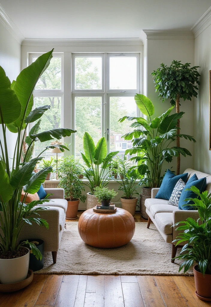 20 Elegant Living Room Makeover Ideas That Are Surprisingly Budget-Friendly! - 7. Fresh Greenery
