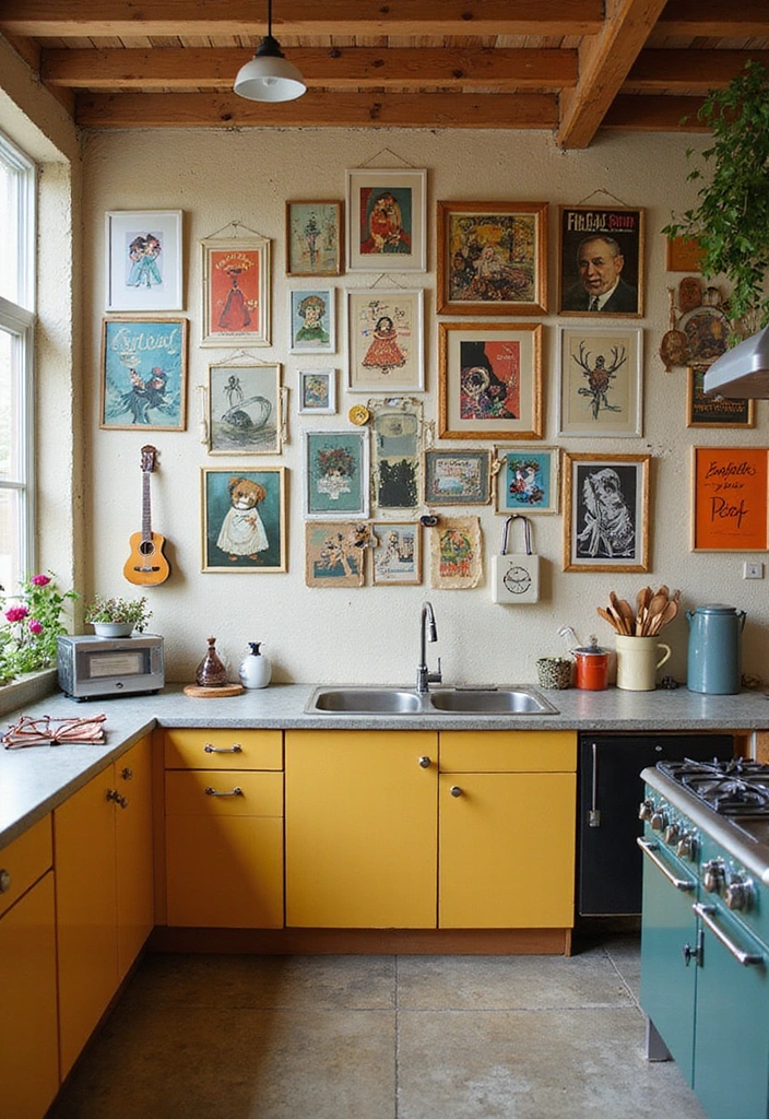 15 Timeless Kitchen Ideas That Blend Vintage Charm with Modern Elegance (Must-See #8!) - 11. Wall Art with a Vintage Twist