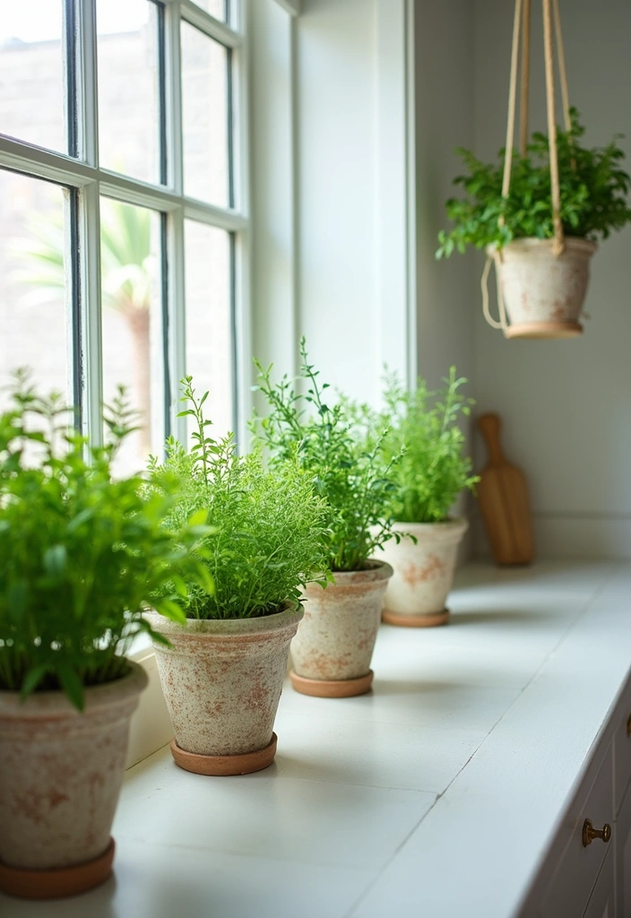 20 Budget-Friendly Coastal Hamptons Style Kitchen Ideas That Look Expensive! - 15. Fresh Herbs and Plants