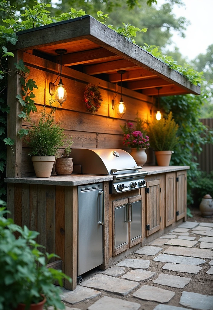 21 Jaw-Dropping Backyard Outdoor Kitchen Designs to Elevate Your Summer BBQs! - 6. Eco-Friendly Kitchen