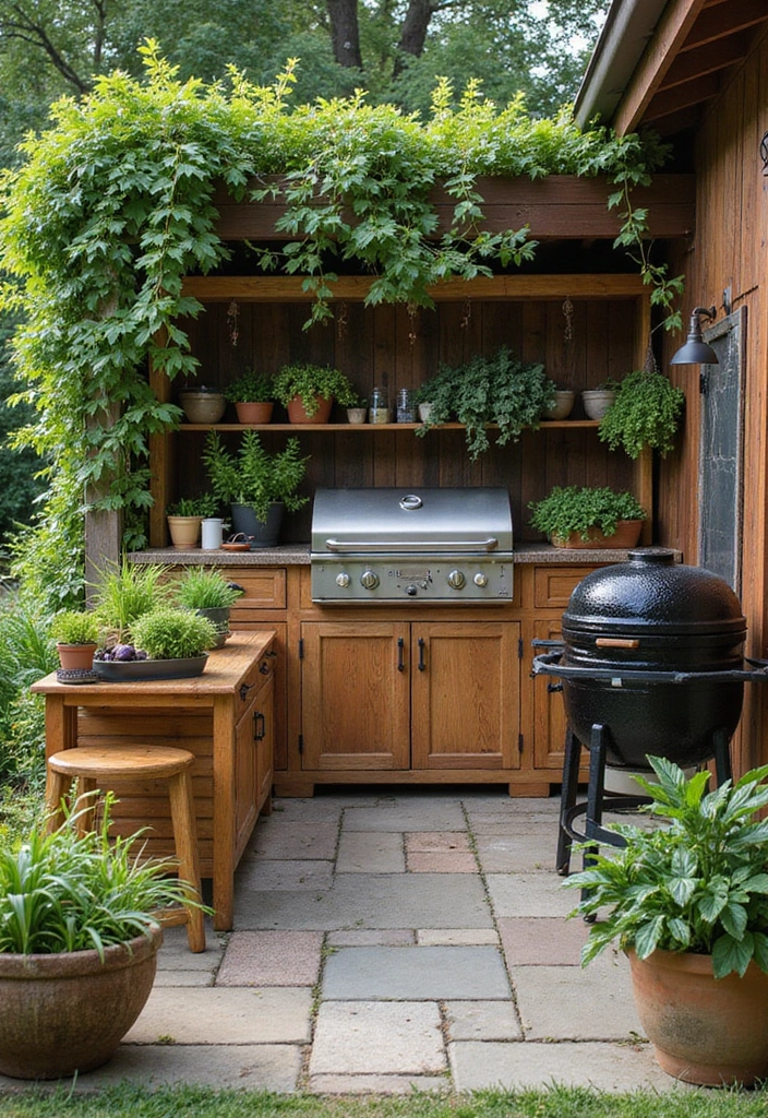 21 Jaw-Dropping Backyard Outdoor Kitchen Designs to Elevate Your Summer BBQs! - 17. Farm-to-Table Kitchen