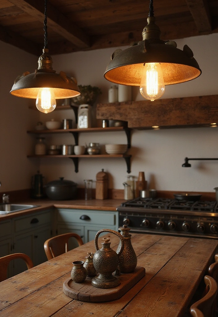 Step By Step Guide: Achieving Eco-Friendly Industrial Decor in Your Rustic Kitchen - 2. Opt for Vintage Industrial Lighting