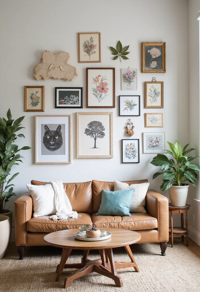 17 Eclectic Gallery Wall Styles for Your Living Room That Will Show Off Your Personality! - 16. DIY Delight