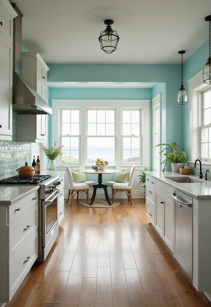 20 Budget-Friendly Coastal Hamptons Style Kitchen Ideas That Look Expensive! - 10. Bright Wall Colors