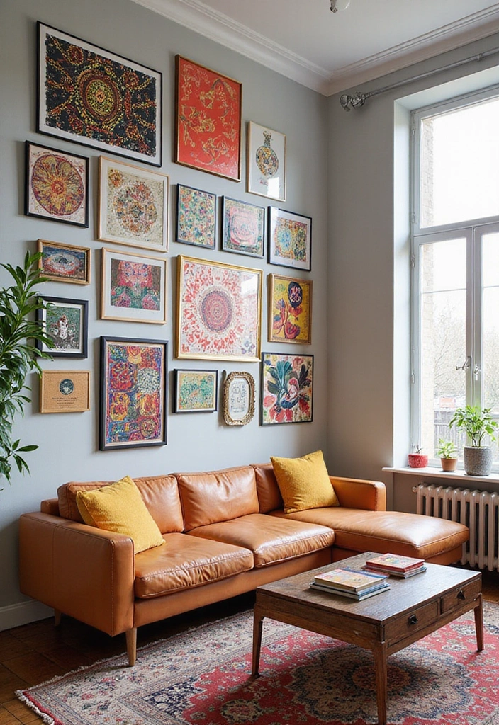 17 Eclectic Gallery Wall Styles for Your Living Room That Will Show Off Your Personality! - 10. Playful Patterns