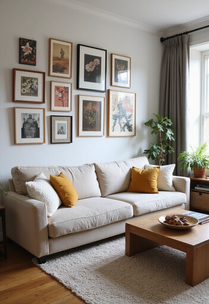 18 Cozy and Chic Modern Mediterranean Living Room Designs That Will Inspire You! - 10. Eclectic Art Displays
