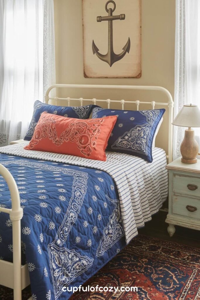Bandana Prints Meet Beachy Stripes