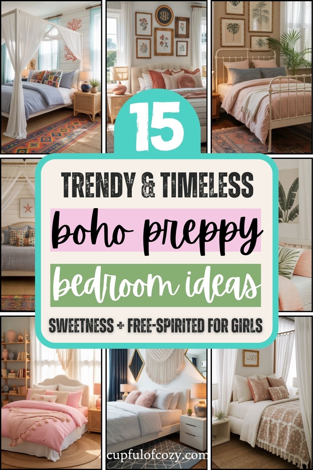 15 Trendy & Timeless Boho Preppy Bedroom Ideas for Girls Who Want To Blend Sweetness with Free-Spirited Style