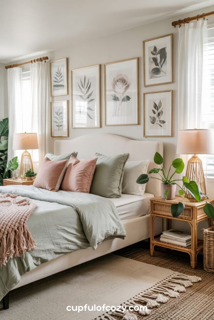 Botanical Prints in Blush and Sage
